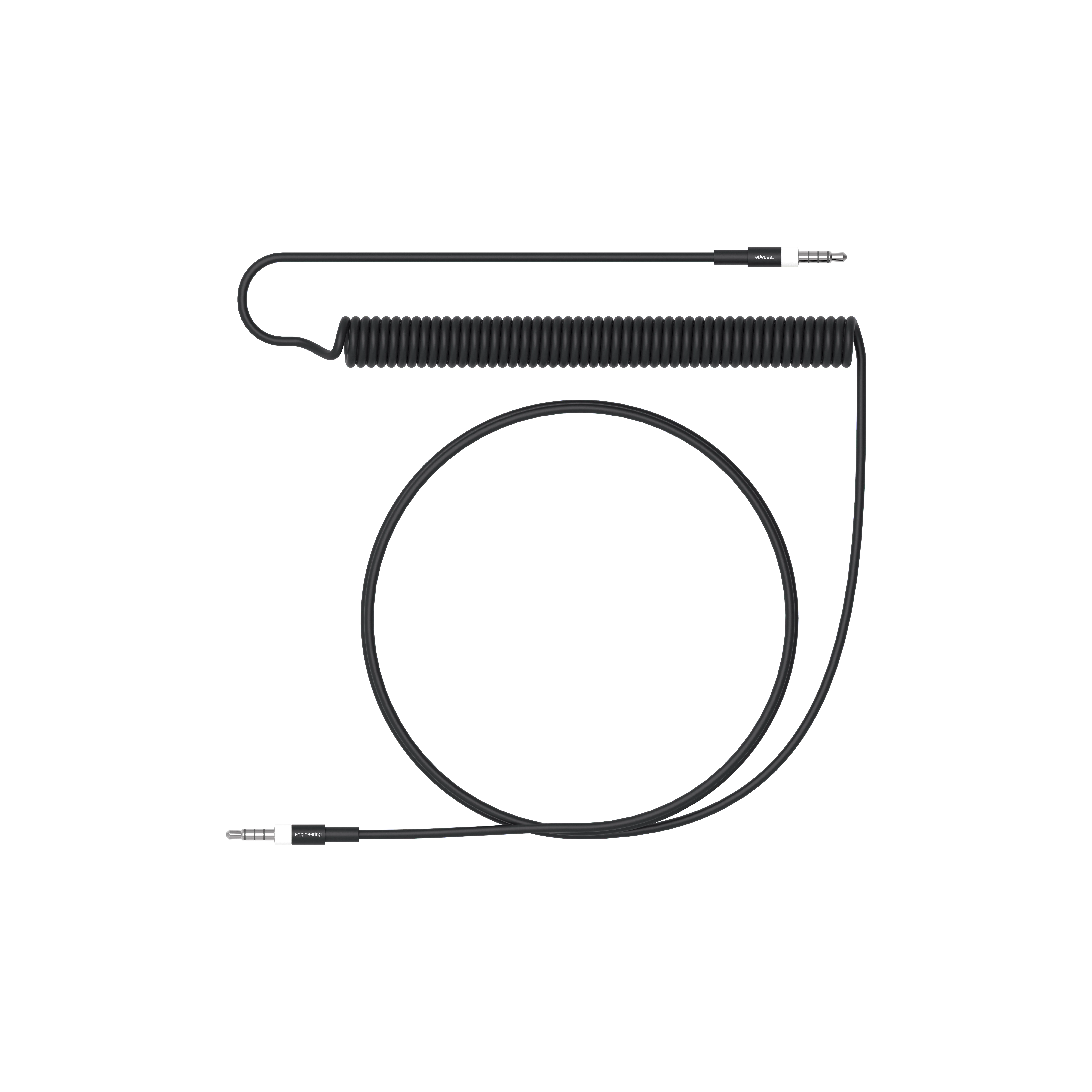 slim 4-pole audio cable curly